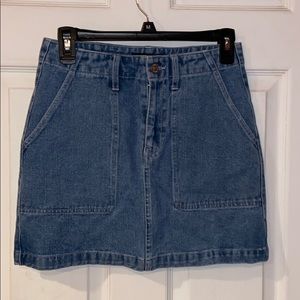 Light denim mini skirt